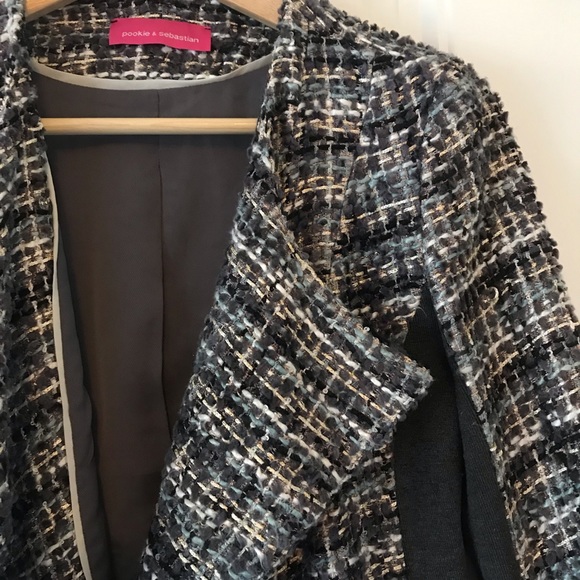 Pookie & Sebastian cropped tweed blazer - Picture 2 of 7